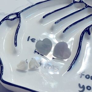 ❤️‍🔥BOGO FREE Hawaiian Boutique Opal Like Stud Heart charm Earrings Set Pearl